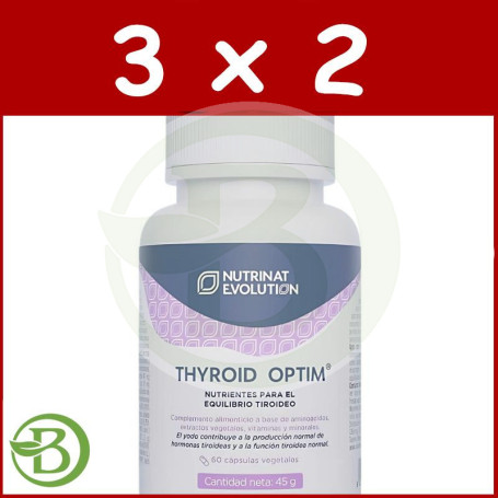 Pack 3x2 Thyroid Optim 60 Cápsulas Vegetales Nutrinat Evolution