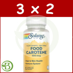 Pack 3x2 Food Carotene 500 Mcg. - 30 Perlas Solaray