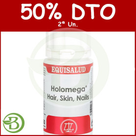 Holomega Hair Skin Nails 50 Cápsulas Equisalud Pack (2a Ud al 50%)