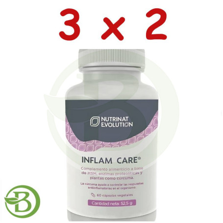 Pack 3x2 Inflam Care 60 Cápsulas Vegetales Nutrinat Evolution