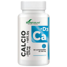 Calcium+Vit D3 Libération Prolongée 60 Comprimés Soria Natural