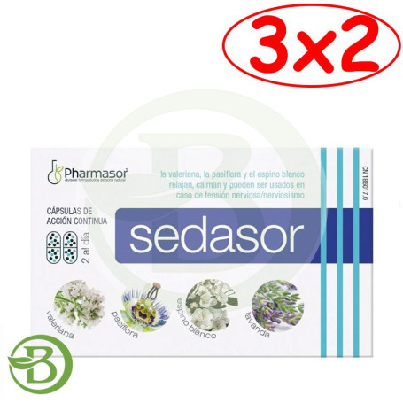 Pack 3x2 Sedasor Acción Continua 30 Cápsulas Soria Natural