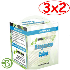 Pack 3x2 Ergosphere Manganeso-Cobre 50 Cápsulas Ergonat